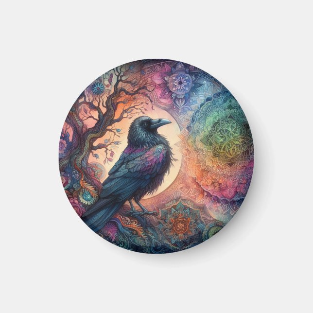 Íman A Árvore Crow da Vida Mandala Pagan (Frente)