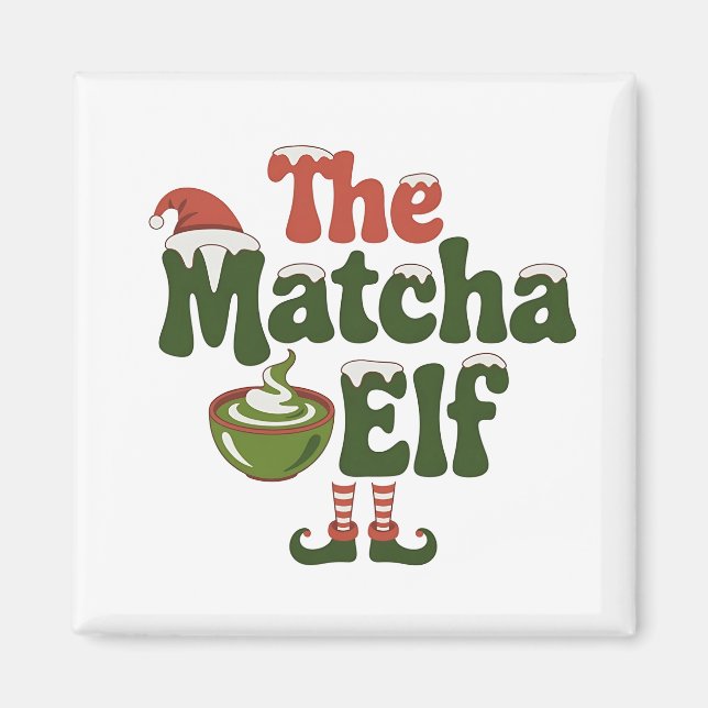 Íman A Bebida Mágica de Natal do Elfo Matcha (Frente)