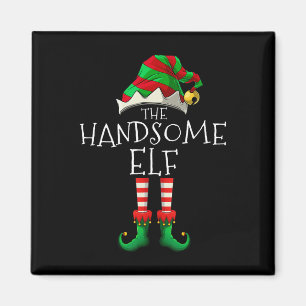 Íman A Bonita Família De Natal Elf Correspondendo Ao Xm