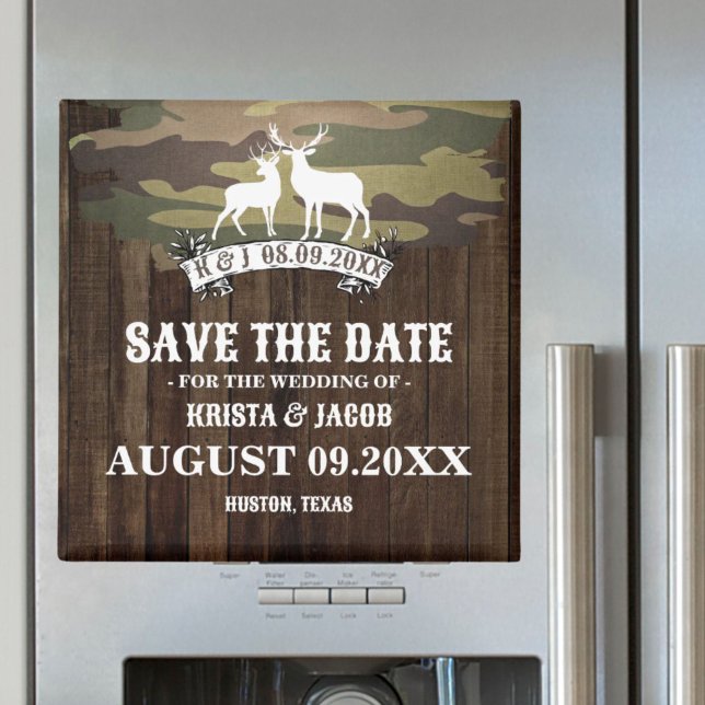 Íman A Caça Está Sobre O Casamento Ocidental, Salve A D (The Hunt Is Over Western Wedding Save The Date Magnet)