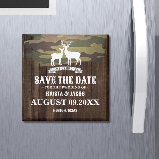 Íman A Caça Terminou Casamento no Oeste Save The Date (The Hunt Is Over Western Wedding Save The Date Magnet)