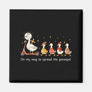 Íman A Caminho de Espalhar o Evangelho Funny Goose Chri