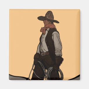 Íman A Capa da Revista The Cowboy por NC Wyeth