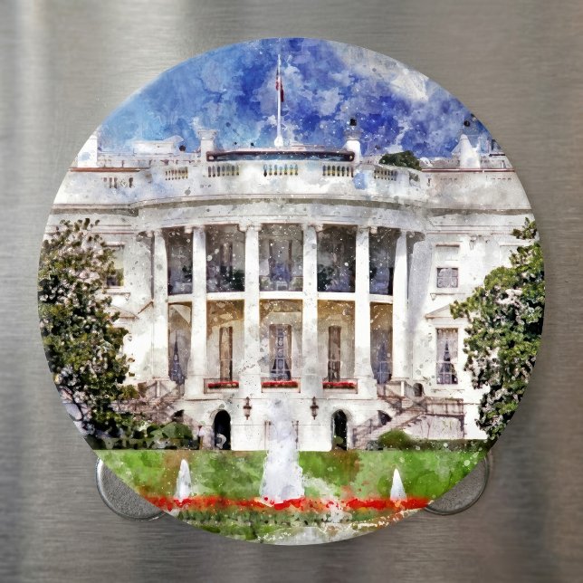 Íman A Casa Branca em Washington, DC – Fachada Sul (The White House in Washington DC – Southern Facade. Magnet)
