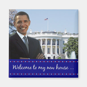 Íman A casa nova de Obama - ímã quadrado
