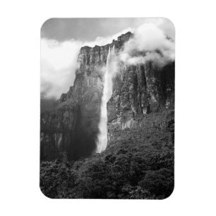 Íman A Cataratas do Anjo em preto & no branco