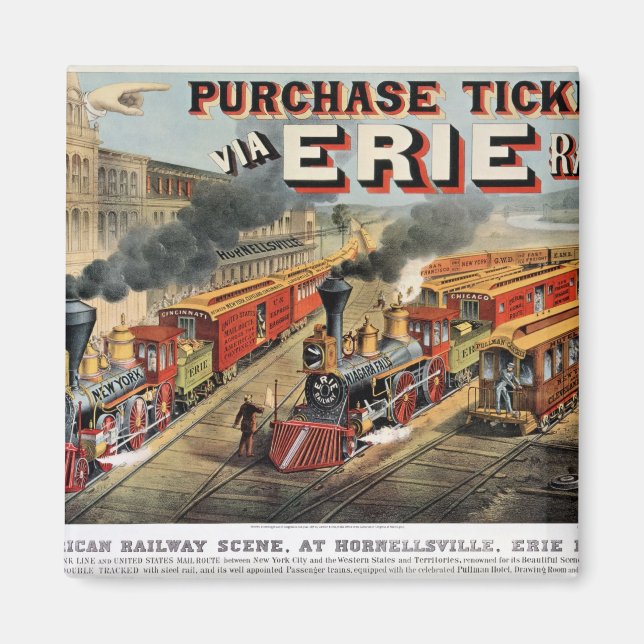 Íman A cena ferroviária americana em Hornellsville (Frente)