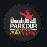 Íman A cidade é o meu Parkour de Playground e Freerunni<br><div class="desc">A cidade é a minha área de jogo. Design engraçada e humorística para aqueles que amam Parkour e freerunning. Vintage legal e mercadoria design angustiada para pessoas ao ar livre. Perfeito para aqueles que amam atividades ao ar livre e esportes extremos. presente de Natal e excelente para pai, irmão, filho,...</div>