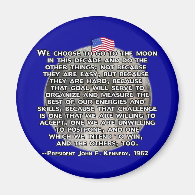 Íman A citação do JFK que enviou humanos para a lua (Frente)