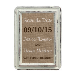 Íman A Coleção de Casamentos Rustic White Frame & Burla