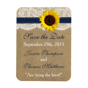 Íman A coleção de Kraft, de laço & de girassol -