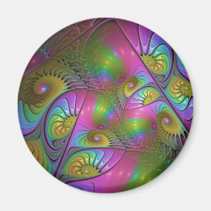 Íman A Colorida Arte Fractal Abstrata Alucinante Lumino