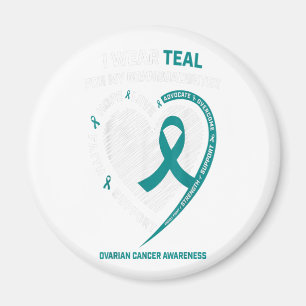 Íman A Consciência do Câncer de ovário Teal Ribbon O