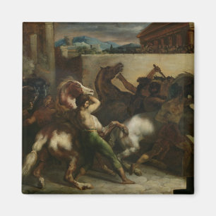 Íman A corrida de cavalos selvagem em Roma, c.1817