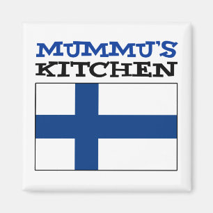 Íman A cozinha de Mummu com a bandeira de Finlandia