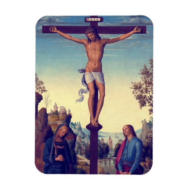 Íman A crucificação com a Virgem por Pietro Perugino (Vertical)