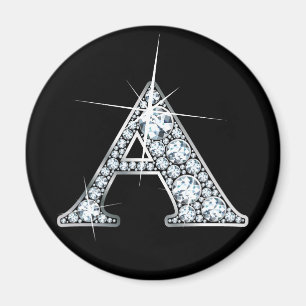 Íman "A" Diamond Bling Impressão Magnet