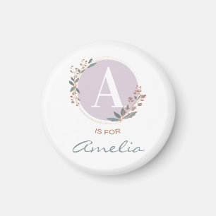 Íman A é para Amelia (ou Nome Personalizado) Baby Girl 