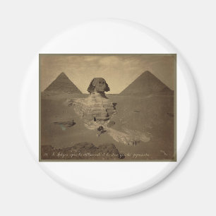 Íman A esfinge e as pirâmides em Egipto cerca de 1867