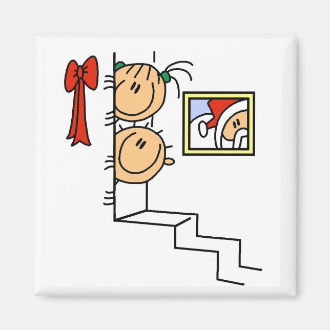 Íman À espera de T-shirts e presentes de Papais noeis (Frente)