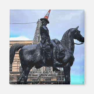 Íman A estátua Duque de Wellington com Cone de Trânsito