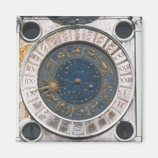 Íman A face do relógio de ouro e esmalte, design inicia (Frente)