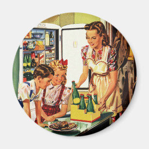 Íman A família do vintage no pai da mamã da cozinha