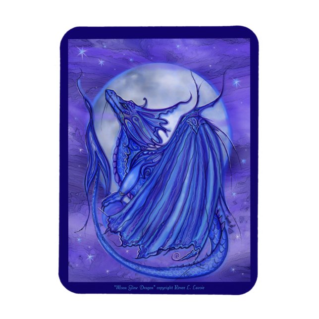Íman A fantasia do Dragão "Lua Brilhante" de Renee Lavo (Vertical)