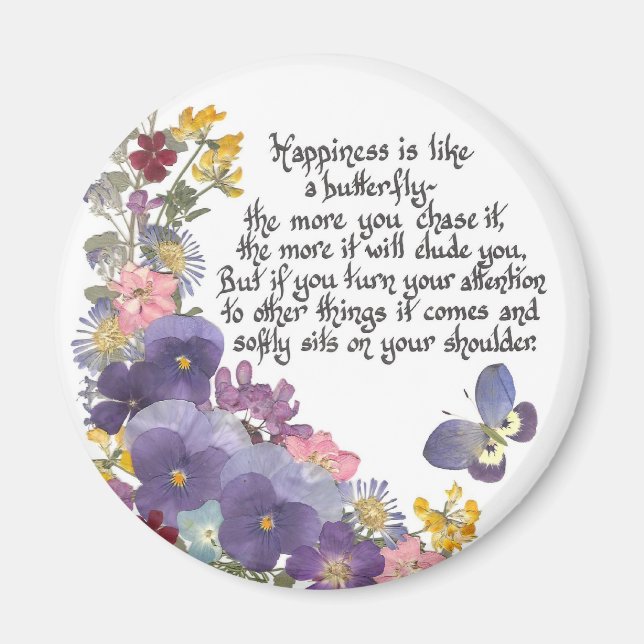 Íman A felicidade é como uma borboleta (Frente)