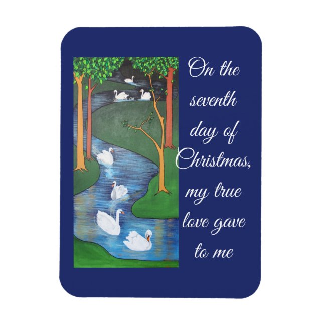 Íman A Flock of Seven Swans-A-Swimming  (Vertical)