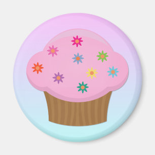 Íman A flor polvilha o ímã do cupcake