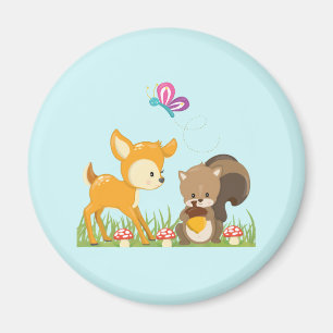 Íman A Floresta Cóta Cria Ilustração de Cartoon