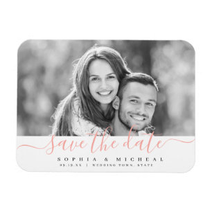 Íman A foto de script elegante moderno salva a data