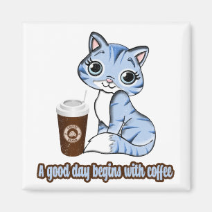 Íman A Good Day Begins With Coffee Cats And Coffee