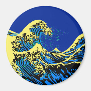 Íman A grande onda de Hokusai na decoração do estilo