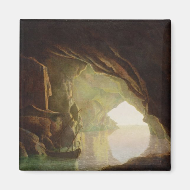 Íman A Grotto no Golfo de Salerno, Sunset, c.1780-1 (Frente)