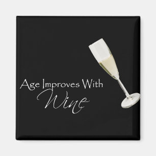 Íman A idade melhora com vinho no preto