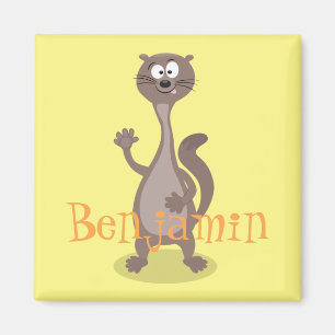 Íman A ilustração do desenho animado da Funny Weasel