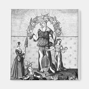 Íman A imagem da dama Astrologia com os três