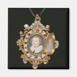 Íman A Joia Gresley, com retratos miniatura de Sir