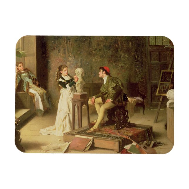 Íman A jovem escultora (óleo na canvas) (Horizontal)