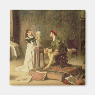 Íman A jovem escultora (óleo na canvas)