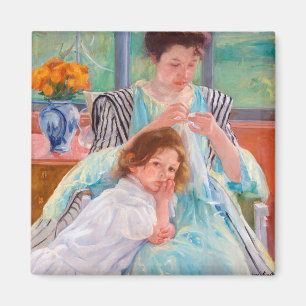 Íman A jovem mãe costurando, Mary Cassatt