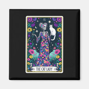 Íman A Lady Tarot Card Skeleton Dia de as mães Cat L