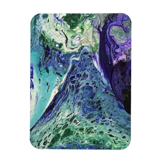 Íman A Laguna nº 1 pintura em azul, branco, branco (Vertical)