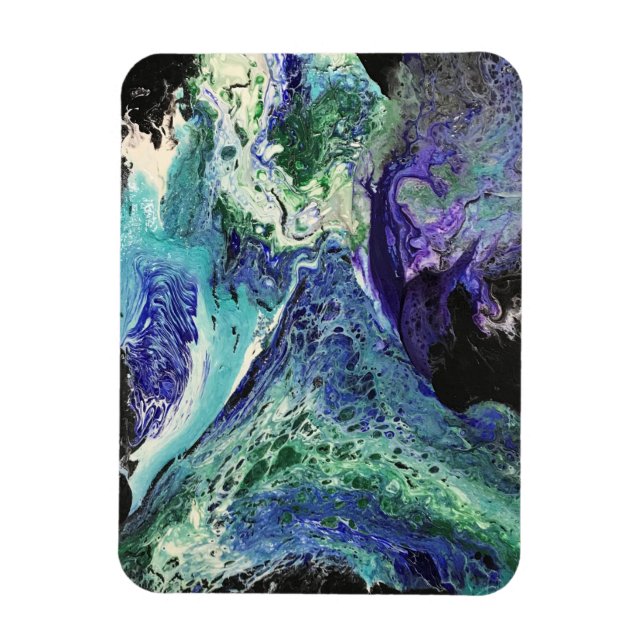 Íman A Laguna nº 1 pintura em azul, branco, branco (Vertical)