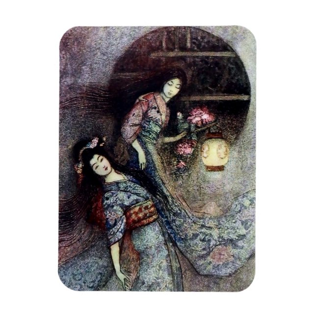 Íman “A Lanterna Peônia” por Warwick Goble (Vertical)