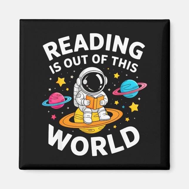 Íman A leitura é um livro espacial de astronauta fora d (Frente)