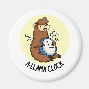 Íman A-llama Clock Funny Llama Pun