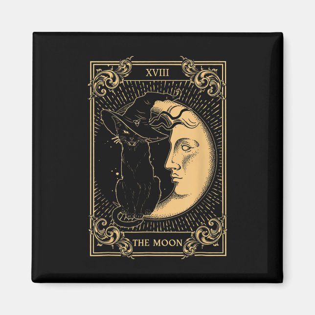Íman A Lua Tarot Xvii Inspirou A Bruxa Negra Hat (Frente)